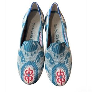Rothy's Blue and Red Patterned Flats